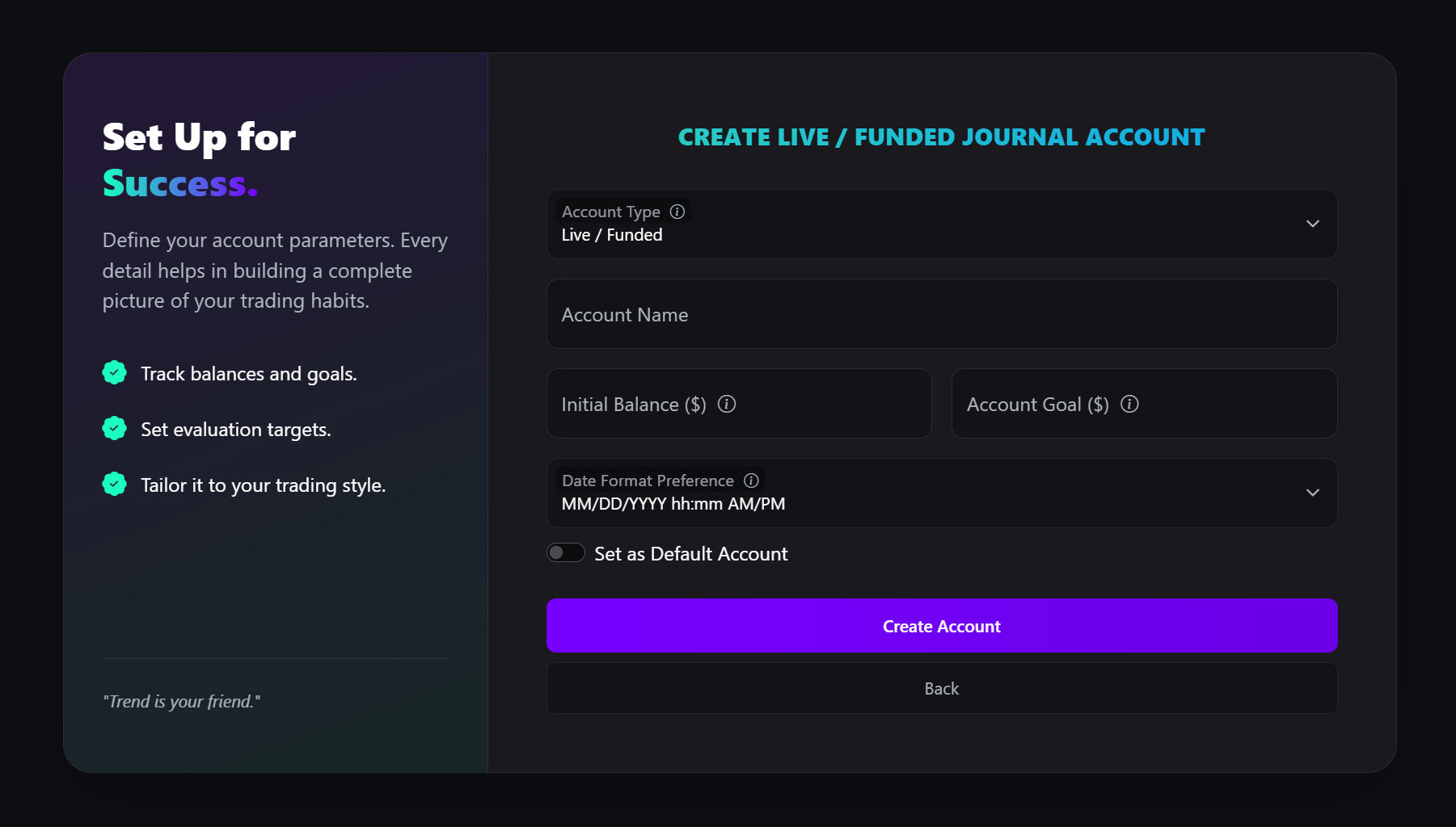 Demonstration of the new smart forms and toggle buttons